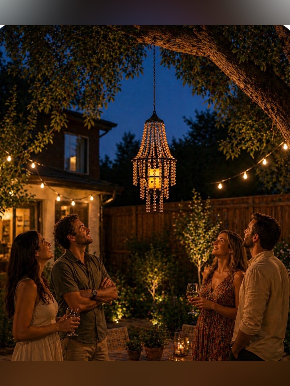 Hanging Candle Chandelier Outdoor